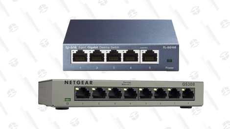 TP-Link 5 Port Gigabit Ethernet Network Switch | $15 | AmazonNetgear 8 Port Gigabit Ethernet Unmanaged Switch | $18 | Amazon